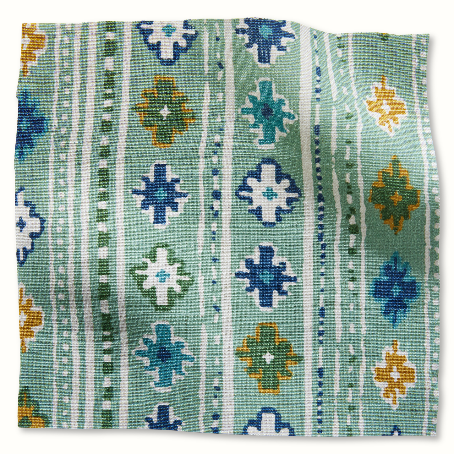 Gita - Indigo/Olive on Green