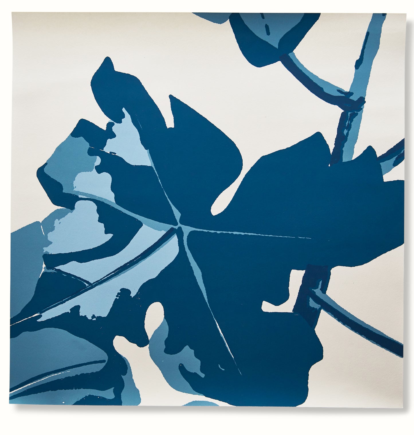 Fig Leaf - Blue on White