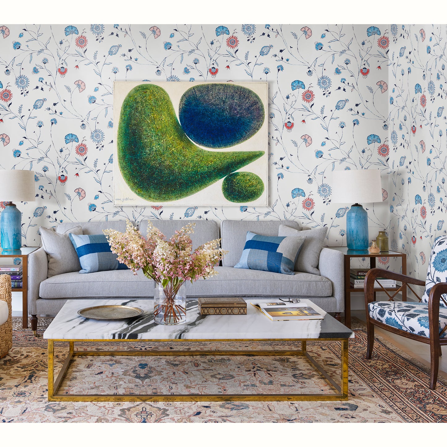 Indian Chintz - Blue/Blue