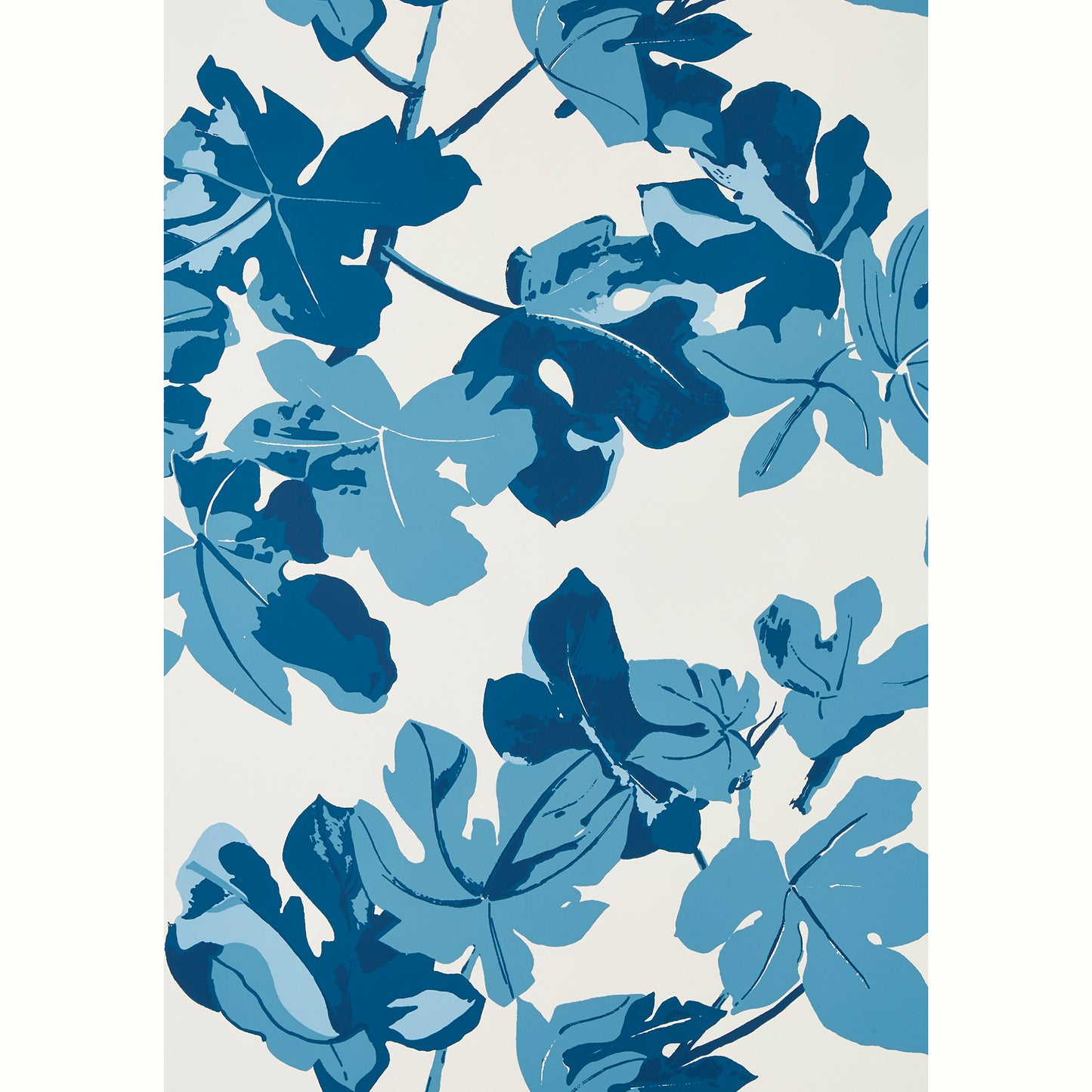 Fig Leaf - Blue on White