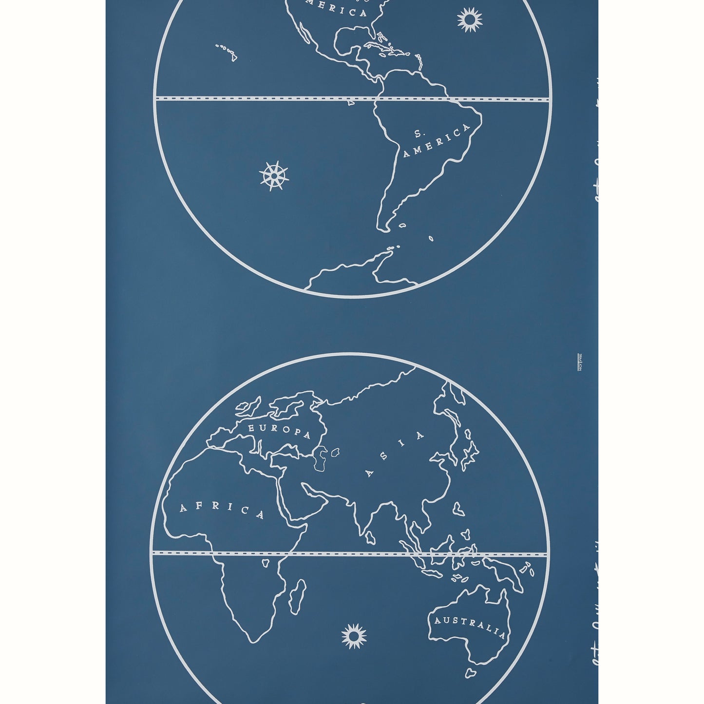 Globe - White on Indigo