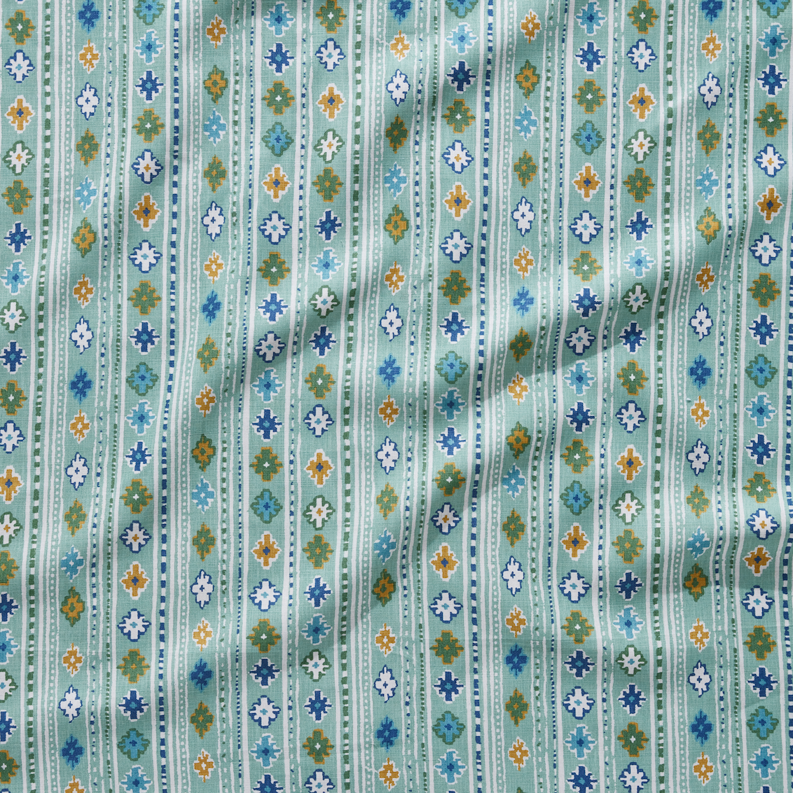 Gita - Indigo/Olive on Green