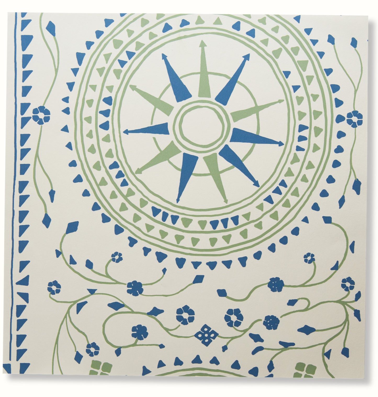 Leila - Blue/Green on White
