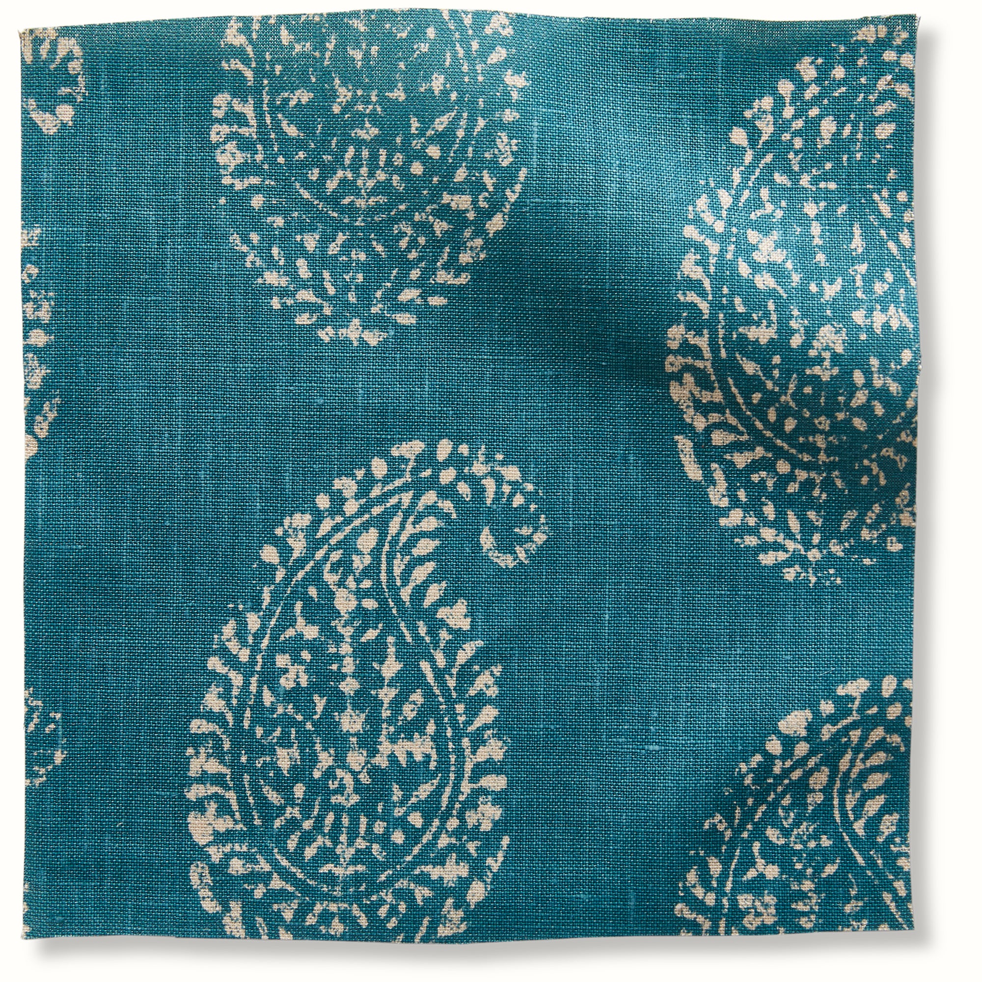 Kashmir Paisley - Tea/Peacock – Peter Dunham Textiles
