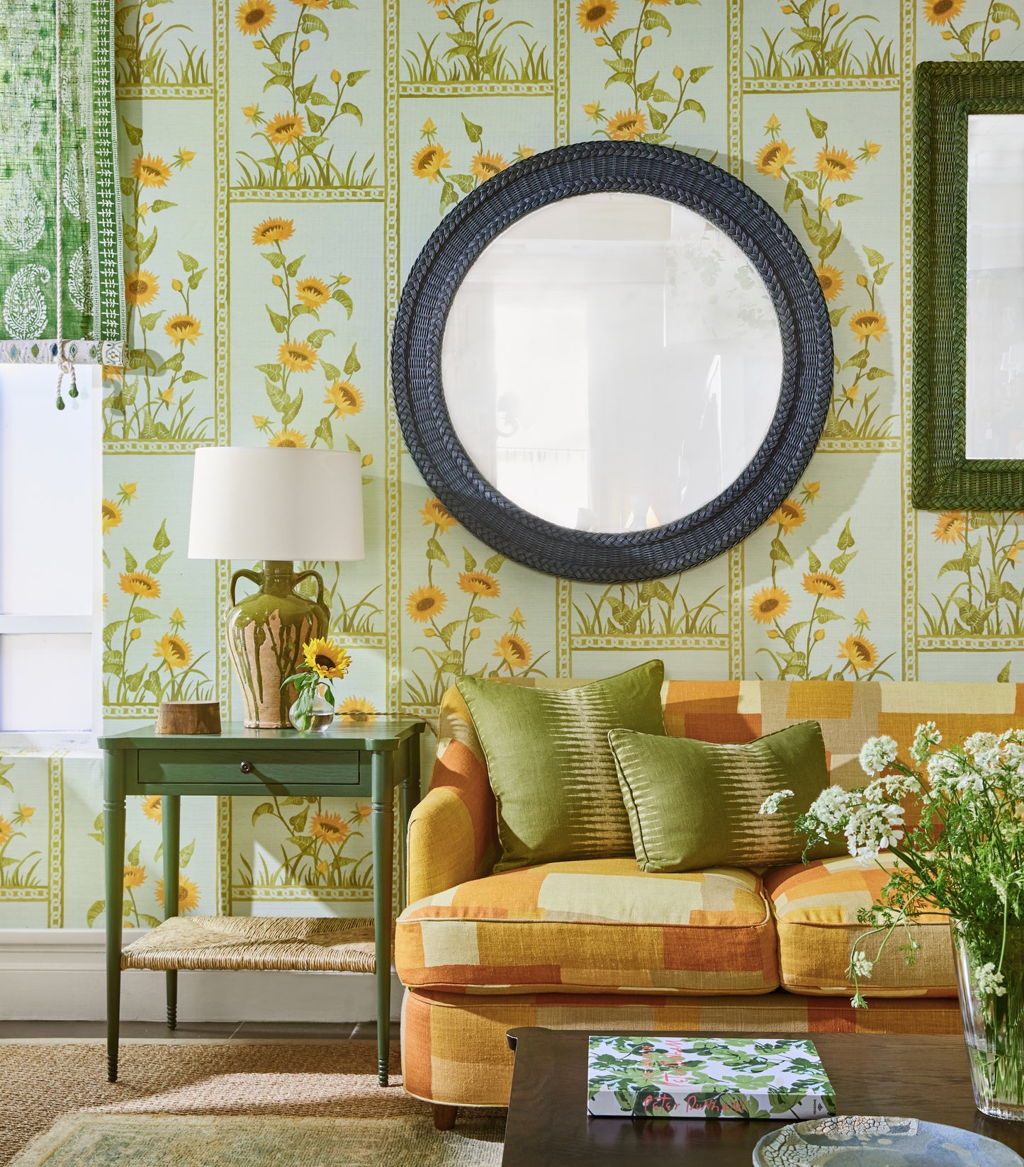 Sunflower Vignette - Green on Sky